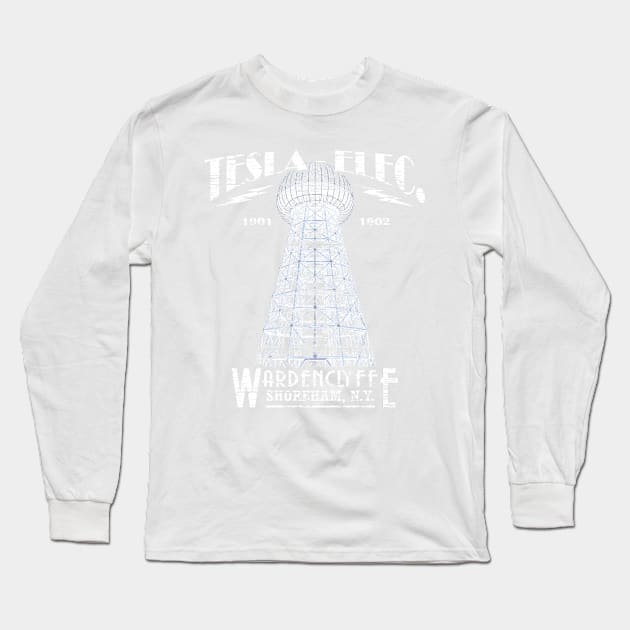 Tesla Tower - Wardenclyffe weathered board distressed (1 of 2) Long Sleeve T-Shirt by hauntedjack